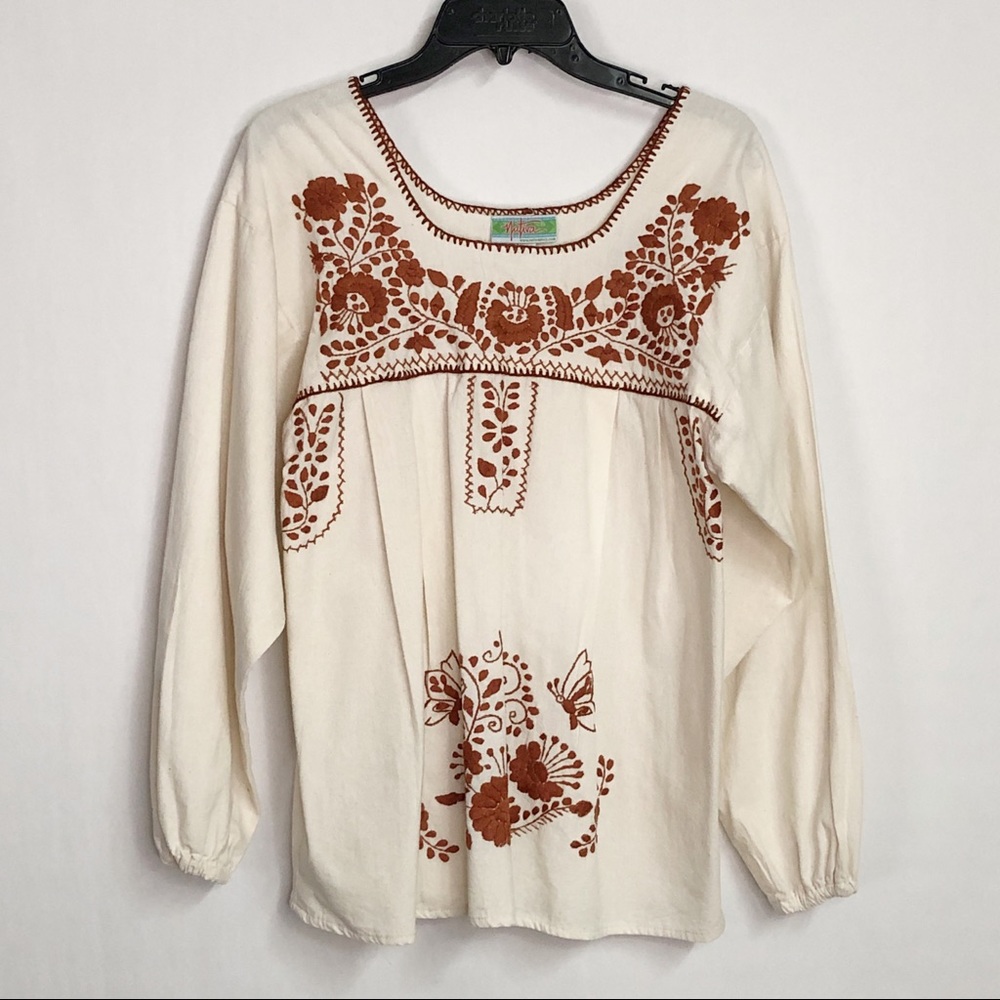 Nativa Hispanic Floral Embroidered Top M2